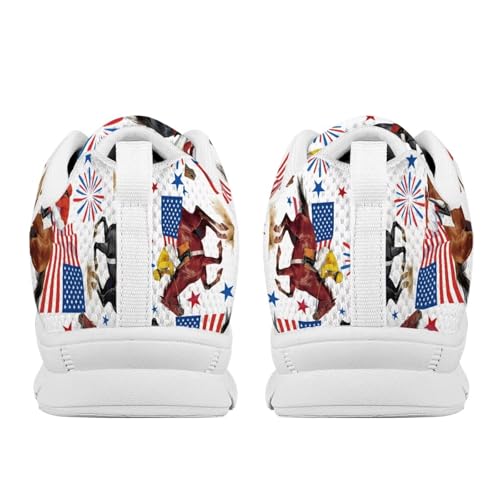 Image of Jeiento American Flag Shoes Men's Fashion Sneaker Sports Running Shoes Causal Travel Walking Flat Shoe Breathable