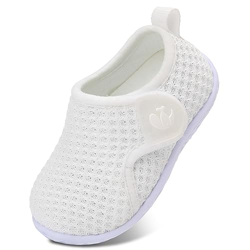 Image of FEETCITY Baby Boys Girls First Walking Shoes Infant Sneakers Crib Shoes Breathable Lightweight Slip On Shoes