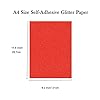 20 Sheets of Self-Adhesive Sparkle Shinny Craft Sheets Rainbow Sparkly Glitter Cardstock Paper in A4 Size for DIY Craft Projects Card Making Party Decoration(Red) #1