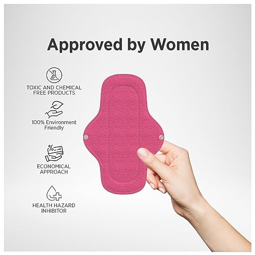 Image of Re:Pad Reusable Sanitary Pads For Women,Kit For 1+3 Pads|(1 Moderate Flow (Pink)+3 Heavy Flow (Blue)+1 Leak Proof Sanitary Pad Pouch)|Lasts Up To 1 .5 Years|Highly Absorbent&Skin Friendly For Women
