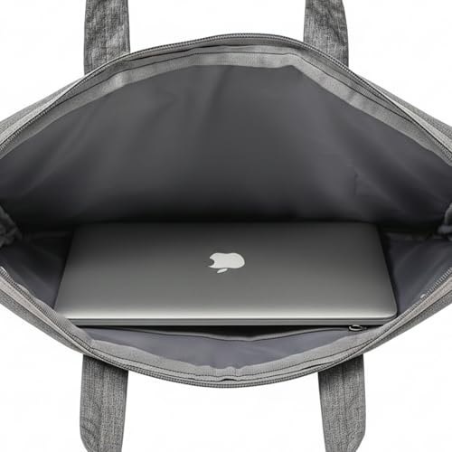 Image of Bonkaso 14.1 Inch Laptop Sleeve Cum Messenger Bag for MacBook & Laptops | Premium Polyester Melange | Water-Resistant Padded Case with Handle & Sling Strap | Lightweight Office Travel Bag - Grey