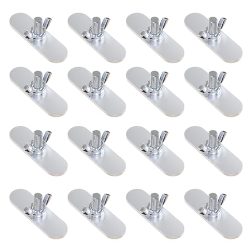 Image of T-Slot Bolts with Wing Nut,20 Packs M5x12mm Thread Size T-Bolts,Sliding T-Bolt with Butterfly Nut and Washer,T-Track Bolts and Wing Knobs for AC Winsow Seal Panels and DIY Project