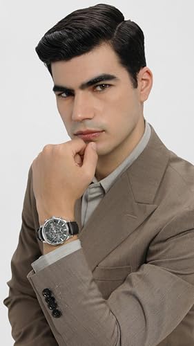 Image of Police Quartz Multifunction Grey Dial Brown Leather Strap Watch for Men - PLPEWGF0040202