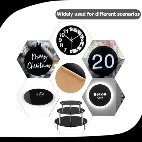Image of 2 Pack Round Acrylic Sheet, 2.7~3mm Thick Acrylic Plastic Sheets Plexiglass Boards for Laser Cutting and DIY Craft Projects (Opaque Black, 6 Inch Diameter)