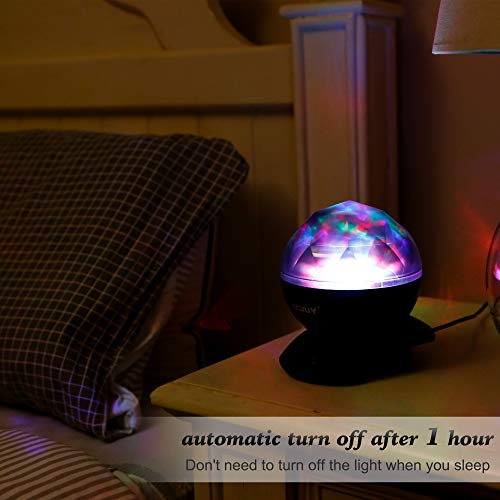SOAIY Sleep Soother Aurora Projection LED Night Light Lamp with 8