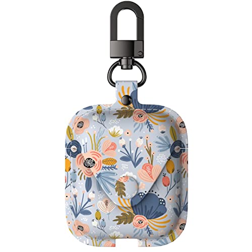 Wenew Leather Case For Airpods 1 & Airpods 2 Secure Snap Closure Airpods Leathe Case For Women With Clip (Blue) #TOP4