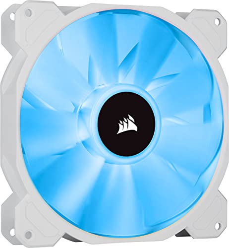Corsair iCUE SP140 RGB ELITE Performance 140 mm Kit de Deux Ventilateurs avec iCUE Lighting Node CORE (Technologie CORSAIR AirGuide, Huit LED RGB Paramétrables, Silencieux niveau sonore 18 dBA) Blanc