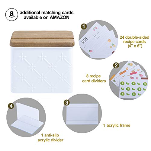 NIKKY-HOME-4×6-Kitchen-Metal-Recipe-Organization-Box-with-Cards-and-Dividers-Floral-Embossing-Pattern NIKKY HOME 4×6 Kitchen Metal Recipe Organization Box with Cards and Dividers Floral Embossing Pattern