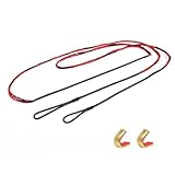 ELONG OUTDOOR Archery Recurve Bow String for Recurve Long Bows, Bowstring Traditional Bow Replacement, AMO 56 to 62 inch -12-14-16 Strands, W/2 Brass Nocks