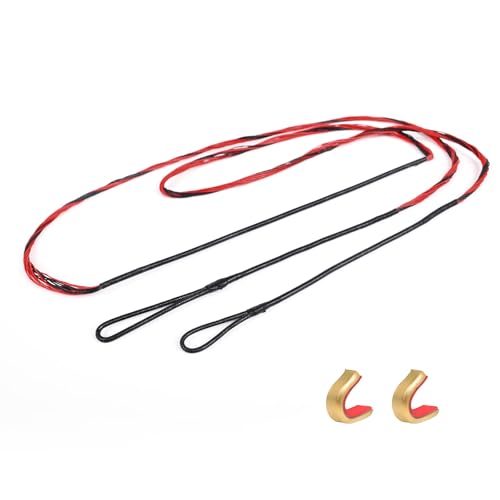 ELONG OUTDOOR Archery Recurve Bow String for Recurve Long Bows, Bowstring Traditional Bow Replacement, AMO 56 to 62 inch -12-14-16 Strands, W/2 Brass Nocks