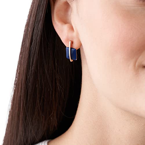Skagen Women's Blue Sea Glass Rose Gold Tone Drop Earrings, One Size #TOP3
