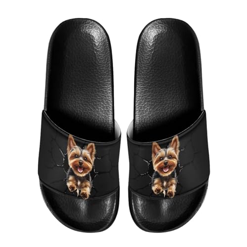 Casual House Slippers Womens Thick Sole Non-Slip Shower Slides Lightweight Quick Drying Sandals for Traveling Size 6-13.5 Black Sole2