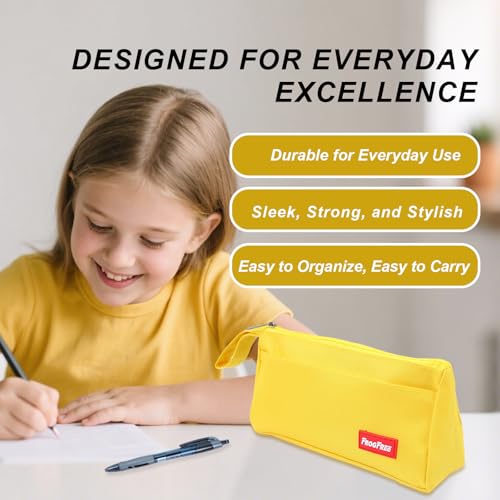 Image of Pencil Case with Zipper, Pencil Pouch for Students, Large Capacity Oxford Pen Bag for Girls, Portable Pouch for School & Office