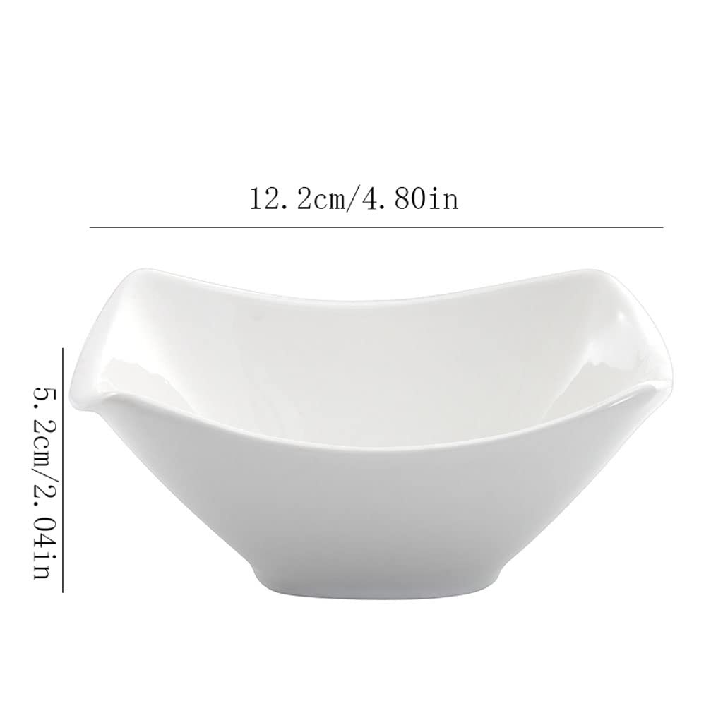 CFWSHJ Sałatka Miska na owoce Czysta biała ceramiczna miska kwadratowa Płatki owsiane do użytku domowego Miska na sałatki owocowe Lekka, luksusowa miska na warzywa Nadaje się do owoców, zup i