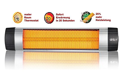 Infrarot Heizstrahler Infrarotstrahler Terrassenstrahler Infrarotheizung Standheizer Heizung Wärmestrahler zur Wandmontage (Höhenverstellbarer Standfuß separat erhältlich) …2000Watt