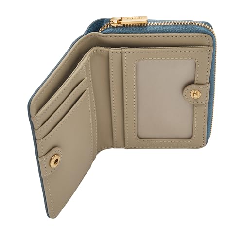 Image of Fossil Leather Women Logan Blue Wallet SL7923106