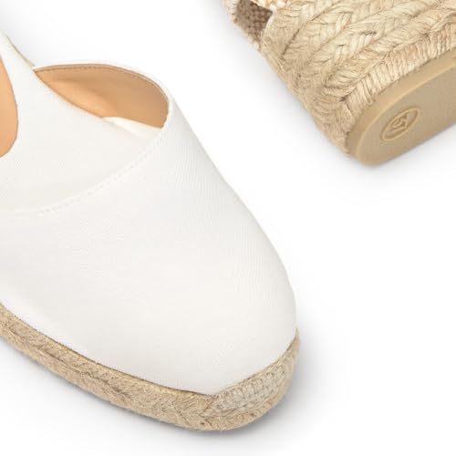 Image of ICONIC CARINA ESPADRILLE HEEL WHITE WEDGE WOMAN