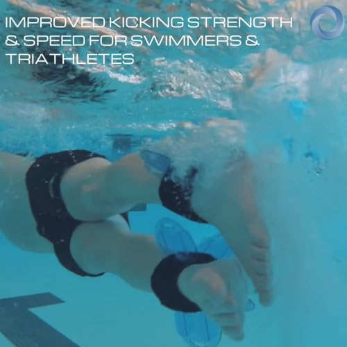 Image of High Resistance Hybrid Aquatic Exercise Fin Set - Blue | Aquatic Cuffs | Quick Start Guide | Leg Water Weights | Strength & Swim Training | Pool Exercise Equipment | Pair (HRPCFIN)
