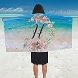 Handtücher Hallo Sommerferienbrief H Strand-Tuch Bequem Badetuch Mikrofaser Duschtuch Für Camping Reise Sauna 80X130Cm