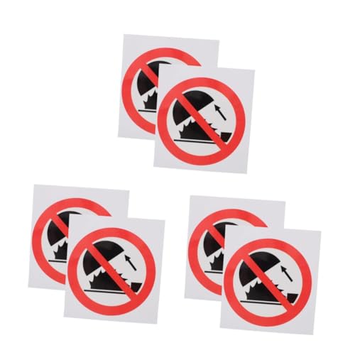 PRETYZOOM 6 Adesivi Autoadesivi Di Avvertenza E Attenzione Per Decalcomanie Da Contatto Adesivi Industriali Di Contatto Toppa Di Sicurezza Per Macchinari Zone Non