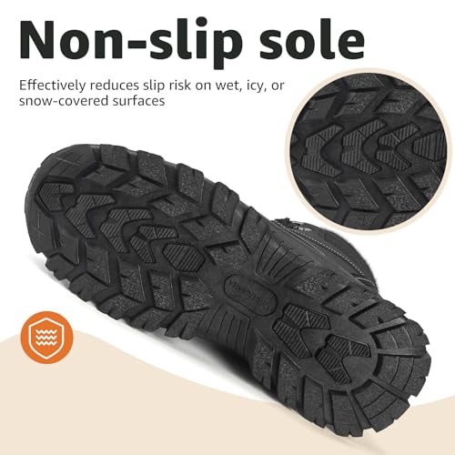 Mishansha Winterschuhe Damen Gefüttert Winterstiefel Warm Wasserdicht Wanderschuhe Rutschfeste Outdoor Schwarz 40 EU