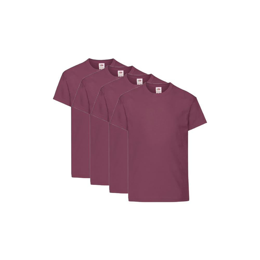 GIDUTEX Kinder Tshirts by Fruit of The Loom Original T Unisex 4er Pack 104 116 128 140 152 164