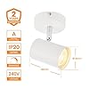 National Lighting Adjustable Single Spotlight - IP20 Rated Dimmable Ceiling Spot Lighting - Decorative LED Wall Lights - 7W 240V LED GU10 (Not Included) - Matt White Finish #1