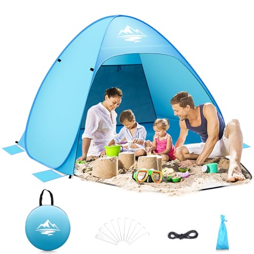 Night Cat Strandzelt 3-4 Personen - Pop Up Zelt Mit UV50+ Schutz & Belüftung