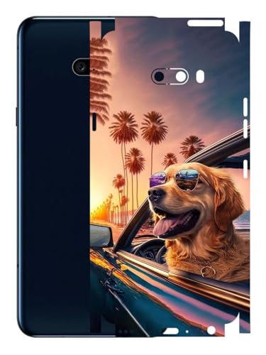 Image of AtOdds - Full Body Back Screen Guard Protector Film - Lamination Wrap Skin Sticker Compatible with LG G8X ThinQ | Scratchproof Matte Finish (Happy Doggo)