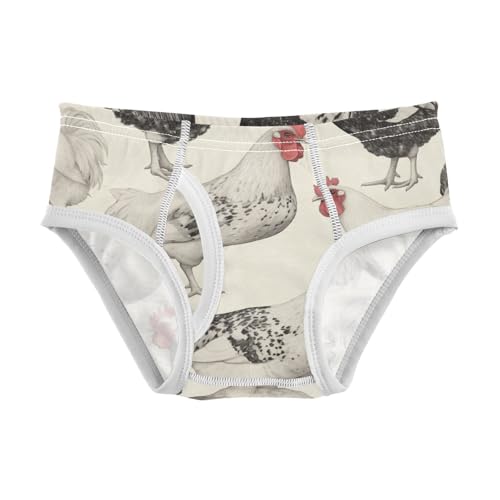 KLL Chicken Black and White Little Boys Cotton Underwear Cute Undies
