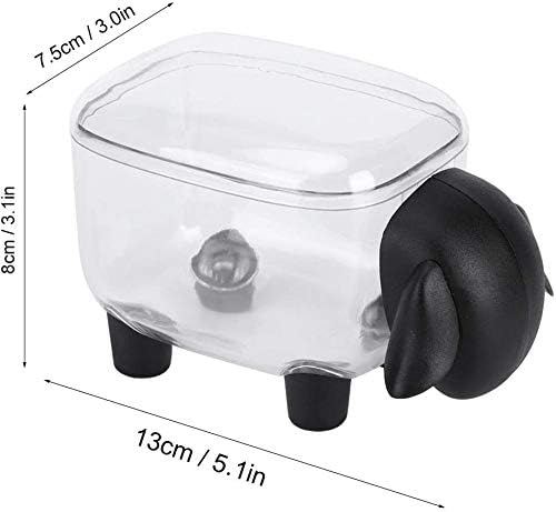 Cute Cartoon Cotton Swab Container Stationery Cotton Swab Makeup Cotton Storage Box Plastic Desktop Holder Organizer(Black Sheep)