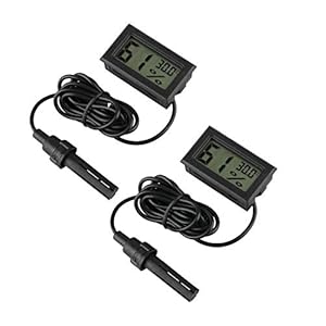 Digital Thermometer Hygrometer,INRIGOROUS Pack of 2 Hygrometer Thermometer Mini Probe Thermometers Temperature Humidity…
