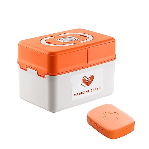 Uposao Boîte À Médicaments en Plastique, Plusieurs Couches Boîte De Premiers Secours Familiale Boîte De Rangement Boîte À Pharmacie Portable Boîte À Médicaments Pliable avec Une Mini Boîte À Pilules