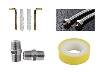 New Ware Geyser Connection Installation Kit - Complete Set for Water Heater Installation - Includes Connection Pipes, Teflon Tape, Fastener Set, and Hex Nipples