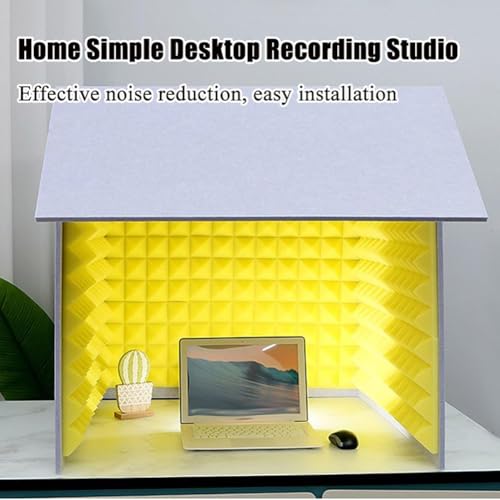 Cabina Vocal Portátil, Booth Plegable de Mesa para Grabación, Escudo Profesional Plegable para Aislamiento Sonoro, Equipo para Vlogger y Estudio miniatura 4