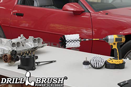 Drill Brush Power Scrubber By Useful Products – Drillbrush Soft White Automotive Cleaning Kit With Extended Reach Attachment – Drill Bit Extension Carpet Cleaner Solution – Car Interior Brush Set #TOP5