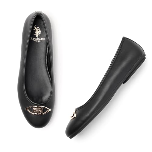 U.S. Polo ASSN. Gloria Black Ballerinas with Premium Upper