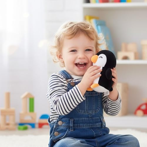 Image of TOYTALES Mini Penguin Soft Toy Cute Plush Stuffed Animal for Kids | Super Soft & Cuddly Penguin Toy | Adorable Gift for Birthdays, Toddlers & Nursery Decor | 15CM (White & Black)