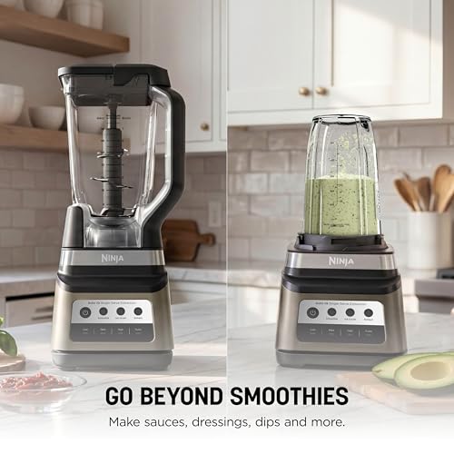 Image of Ninja Professional Plus DUO Blender Premier | Ice Crush, Smoothie, Nutrient Extraction, Frozen Drink & Margarita Machine| 3 Auto IQ Presets I 1400W, 72oz Pitcher, (2) To-Go Cups | Sand | BN751SDBRN