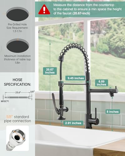 Image of Fapully Commercial Kitchen Sink Faucet with Sprayer Oil Rubber Bronze