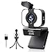 Produktbild 1080P Webcam mit Mikrofon,Full HD Web Camera für PC,USB Camera PC-Kamera mit Ringlicht,Abdeckung und Stativ, Streaming Cam für Video Chat und Aufnahme, Zoom,Skype,Laptop, Windows, Mac, Android