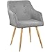 TecTake 402981 - Chaise de Salle à Manger Confort, Fauteuil de Salon Rembourré au Design Scandinave 55 cm x 54 cm x 82,5 cm Gris