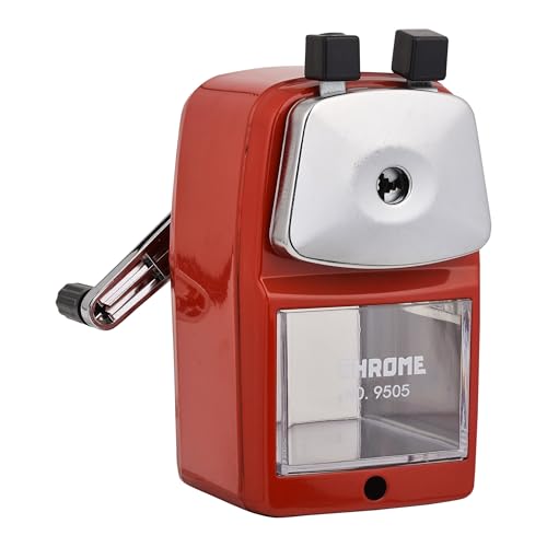 Chrome 9505 - Metal Body Pencil Sharpener, Large (Red) Chrome 9505 - Metal Body Pencil Sharpener, Large (Red)