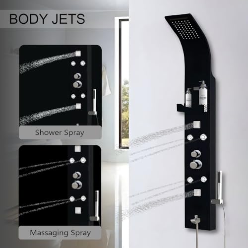 Image of JAAZ ARA Black Shower Panel (Ara - Black)