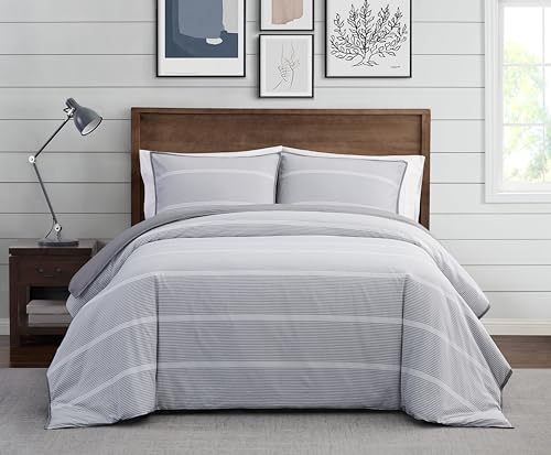 Brooklyn Loom Niari Yarn Dye Stripe Grey Cotton 2-Piece Twin XL Comforter Set, Stripe Themed, for Men and Women, Oeko-TEX Certified Confidence by Brooklyn Loom - Used condition - US$50.67