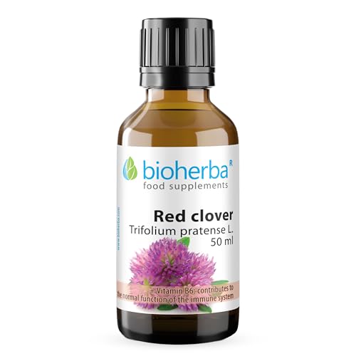 Trébol Rojo Sin Alcohol – Gotas 50 ml | Complemento Líquido con Vitamina B6 para Sistema Nervioso y Regulación Hormonal | Fórmula Vegetal de Bioherba