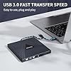 Alronly External CD/DVD Drive for Laptop/PC, USB 3.0 Type-C Portable Player for Computer CD DVD +/-RW Disk Drive CD Burner Writer Reader Compatible with Desktop Windows Apple (Functional Interface)