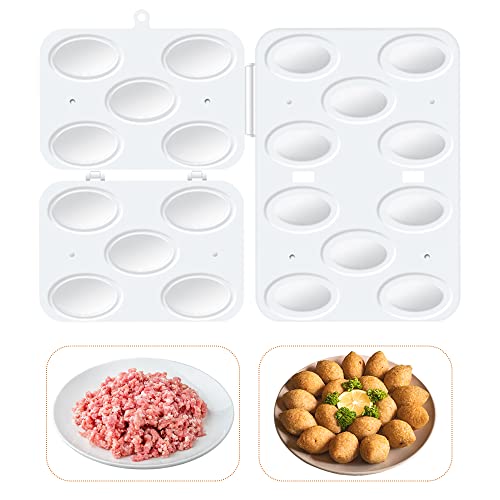 Meatball Mold Kibbeh Press Maker Mold 7.5cm, 5 Grids Meatball Tool, Kitchen Cooking Tools for Making Fried Kibbeh