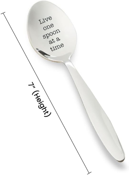 Miniatura 3 de Vive una cuchara a la vez - cuchara grabada - Regalo de cuchara - Teoría de la cuchara - enfermedad invisible - dolor crónico - cuchara rústica -