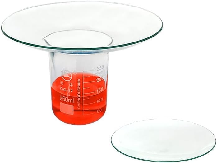 Labor-Uhrengläser mit gebogenem Design, transparent, verdickte Becherabdeckungen und Verdunstungsschalen, 200 mm, 10 Stück